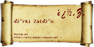 Árki Zalán névjegykártya