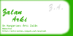 zalan arki business card