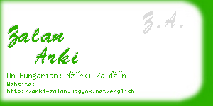 zalan arki business card